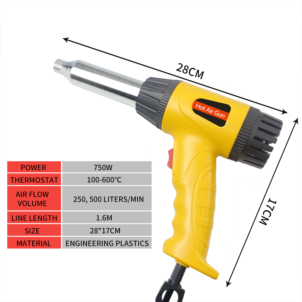 Zhejiang Tianyu industry Co. Ltd Supplier Factory Manufacturer Make and Supply Hot Air Gun TQR-010 Adjustable Heat Temperature Welding Pipe Repair Tool Used For Welding Plastics Temperature range 60-600℃ Heat Air Gun